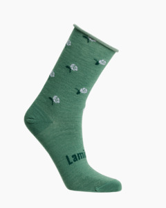 Lamington Heather Merino Wool Roll Top Crew Socks