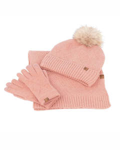 Pepe Moll 252852 Pink Hat Gloves & Scarf Set