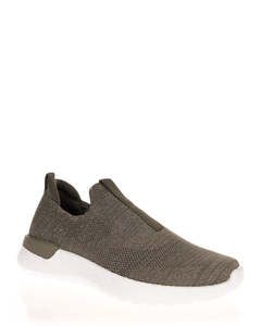 Low Back Sneakers: Scholl Maggie Olive Slip On Knit Casual