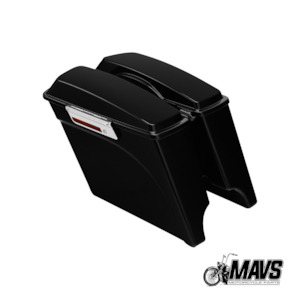 Black 5" Stretched Hardbags fit Touring models 93-13 Chrome or Black Latches