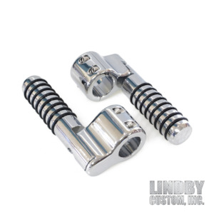 Highway Pegs: Black or Chrome LINDBY CUSTOMS 1-1/4in. Clamp On Linbar Highway Pegs