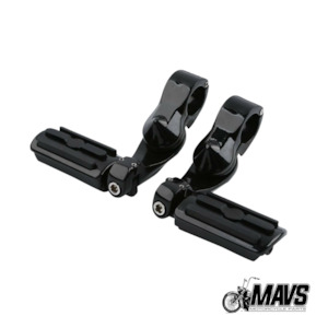 Black or Chrome Adjustable Highway Foot Pegs 1.25"