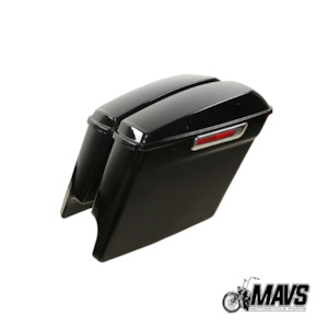 Hard Bags: 5" Stretched Hardbags with Black or Chrome latches to fit Touring models 93-13