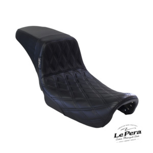 Kickflip Daddy Long Legs Dual Seat With Black Double Diamond Stitch. Fits Dyna 2006-2017.