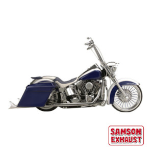 True Dual Systems: Samson Cholo True Dual Exhaust system with 36-42" Fishtails for Softail models 2007-2017