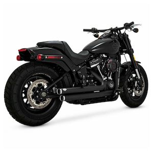 2 Into 2: V47941 BLACK BIG SHOTS STAGGERED EXHAUST SYSTEM FOR 18-20 SOFTAIL