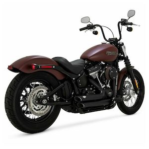 2 Into 2: V47233 BLACK SHORTSHOTS STAGGERED EXHAUST SYSTEM FOR 18-20 SOFTAILS