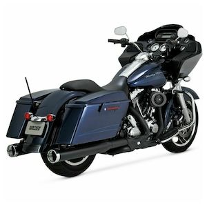 True Dual Systems: V46832 BLACK POWER DUALS HEADER PIPES ONLY HARLEY TOURING 09-16