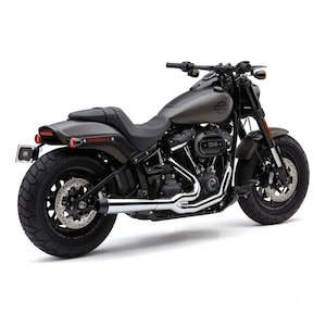 COBRA EL DIABLO 2 INTO 1 EXHAUST SYSTEM IN CHROME FOR 2018-2024 SOFTAIL FAT BOB 1800-2290