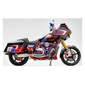 2 Into 1: BASSANI MID-LENGTH 2 INTO 1 SUPER BIKE EXHAUST SYSTEM IN STAINLESS FOR HARLEY DAVIDSON 2017-2024 TOURING MODELS (1F98SS) BS-1F98SS