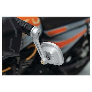 Mirrors: DILLINGER BAR END MIRROR SILVER EACH ku-6656