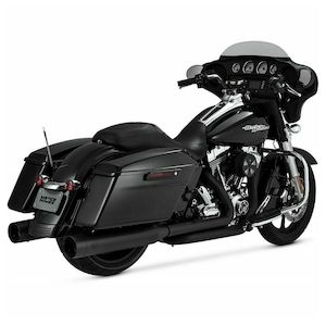 V46650 BLACK 4.5" OVERSIZED 450 SLIP-ON MUFFLERS FOR TOURING 17-20