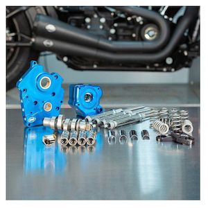 Camshafts: CHAIN DRIVE 550C CAM CHEST KIT WITH CHROME PUSHROD TUBES FOR OIL COOLED 2017-UP M8 MODELS