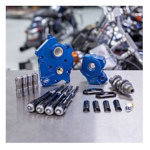 Camshafts: 310-1012B CHAIN DRIVE 475C CAM CHEST KIT,WITH BLACK PUSHROD TUBES FOR OIL COOLED 2017-UP M8 MODELS
