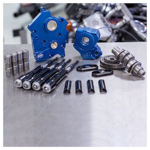 Camshafts: 310-1009A GEAR DRIVE 465G CAM CHEST KIT WITH BLACK PUSHROD TUBES FOR WATER COOLED 2017-UP M8 MODELS