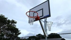 Combination Netball and Basketball Systems: Reversible Basketball and Netball System: Adjustable Height