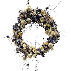 Blue & White Wild Garden Wreath