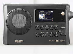 Sangean Radios: WFR-28BTMB FM, Internet, Bluetooth, portable mains or battery radio with dual alarms