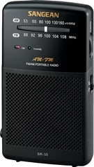 Sangean Radios: Sangean SR-35 AM/FM radio, analogue tune, battery, H/P socket Black