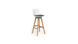 Luna White Barstool Oak Base - Clearance
