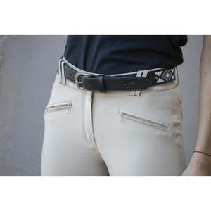 Rider Collection: Penelope Belt Pearl Black/White