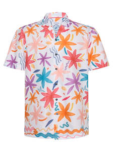 A Fish Named Fred - Short Sleeved Shirt - Watercolour Flower