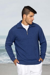 Noble Wilde - Men's 1/2 Zip Jersey - Deep Blue or Natural