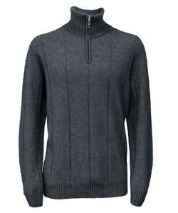 Noble Wilde Knitwear: Noble Wilde - Charcoal Javelin Zip