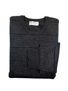Silverdale - Horizontal Stripe Crew Neck Jersey - Charcoal or Ink