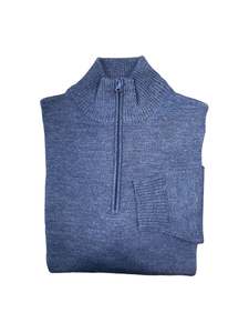 Silverdale - 1/4 Zip Neck Jersey - Denim or Chestnut