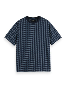 Scotch And Soda: Scotch & Soda - Printed T-Shirt - Night Geo Flower