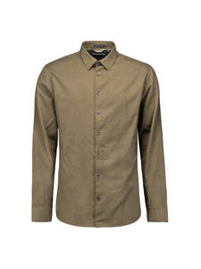 No Excess: No Excess - Twill Shirt - Khaki