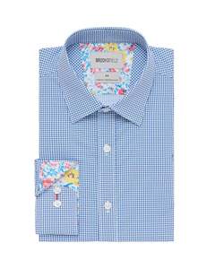 Shirts: Brooksfield - Easy Care Shirt - Stretch Performance Shirt - Blue