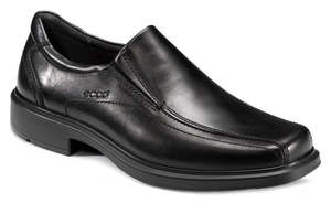 Footwear: ECCO Helsinki Leather Slip On Dress Shoe - Black