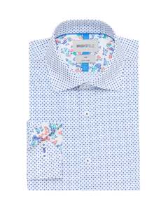 Brooksfield Shirt - Blue/Green Dot Print
