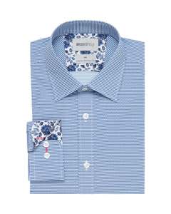 Brooksfield Shirt - Blue Micro Print