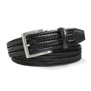 Robert Charles Belt - Leather Elastic - Black
