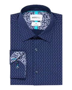 Brooksfield - Geo Print Shirt - Navy