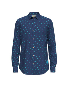 Scotch & Soda - Ditsy printed Poplin Shirt  - Music Note Steel