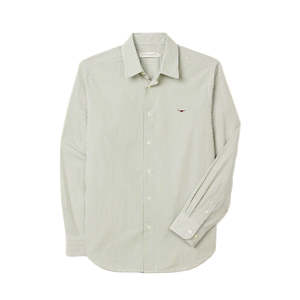 R M Williams: R. M. Williams - Sommers Striped Poplin Shirt - White/Green
