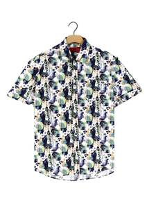 R.F. Scott - Fields Short Sleeved Shirt - Cobalt