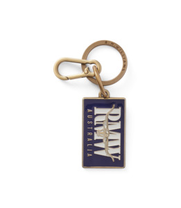 R M Williams: R. M. Williams - Heritage Logo Keyring - Navy