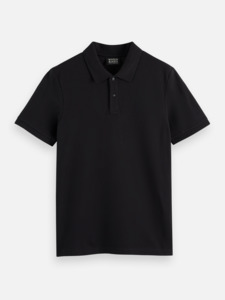 Scotch And Soda: Scotch & Soda - Logo Pique Polo - Navy, Black or White