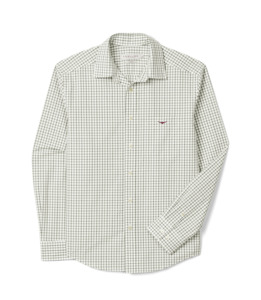 R M Williams: R. M. Williams - Newland Poplin Check Shirt - Moss