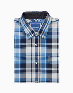 Rembrandt - Raglan Short Sleeved Shirt - Blue & Navy Check