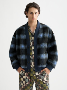 Scotch And Soda: Scotch & Soda - Polar Fleece Cardigan - Thyme/Blue Bonnet