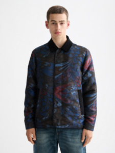 Scotch And Soda: Scotch & Soda - Jacquard Feather Print Domed Jacket - Ink Blue
