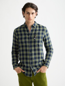 Scotch And Soda: Scotch & Soda - Check Shirt - Sky Captain (Navy/Green)