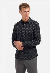 No Excess: No Excess - Structure Stripe/Patterned Shirt - Night