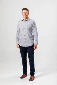 Shirts: Lichfield - Vonella Check Shirt - White/Taupe/Blue